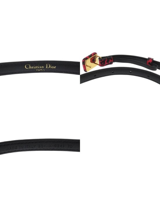 Dior Bobby Leopard Print Belt Leather Fuchsia Pink